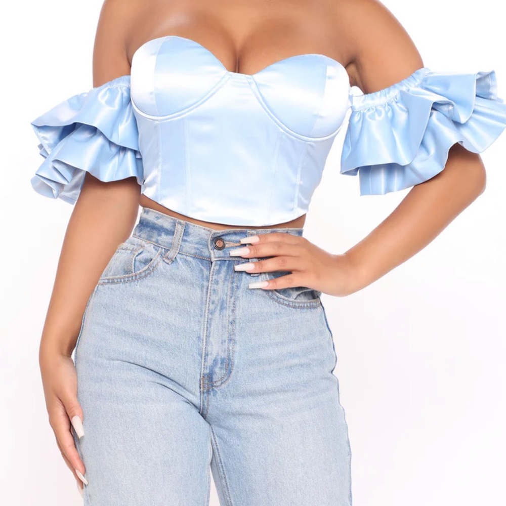 Fashion nova sky blue top
